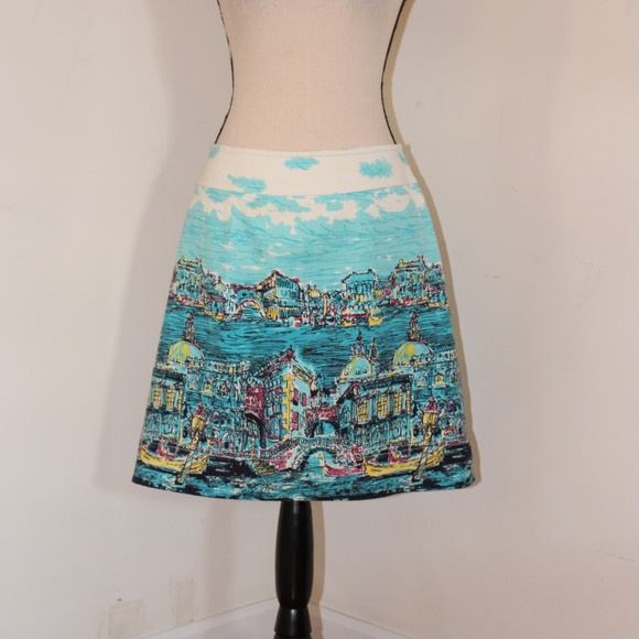 Talbots, Venice Italy Canal Cityscape Scene Textured skirt - Picture 4 of 10